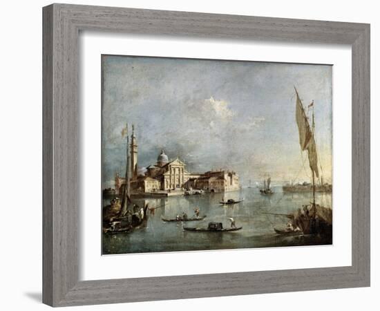 View of the San Giorgio Maggiore Island, Between 1765 and 1775-Francesco Guardi-Framed Giclee Print