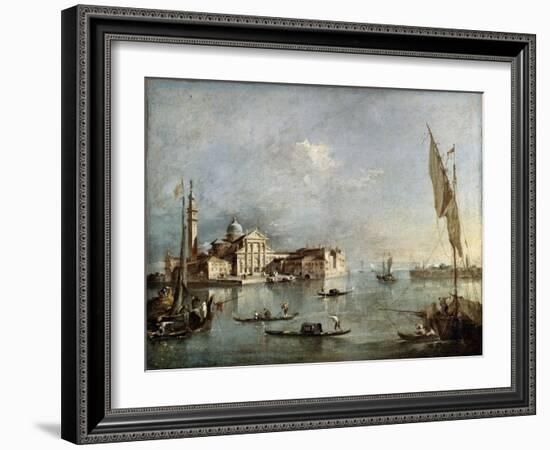 View of the San Giorgio Maggiore Island, Between 1765 and 1775-Francesco Guardi-Framed Giclee Print