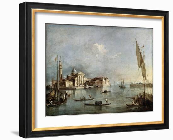 View of the San Giorgio Maggiore Island, Between 1765 and 1775-Francesco Guardi-Framed Giclee Print