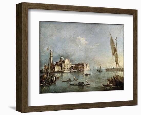 View of the San Giorgio Maggiore Island, Between 1765 and 1775-Francesco Guardi-Framed Giclee Print