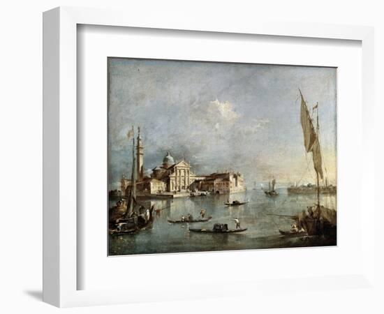 View of the San Giorgio Maggiore Island, Between 1765 and 1775-Francesco Guardi-Framed Giclee Print