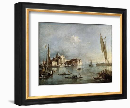 View of the San Giorgio Maggiore Island, Between 1765 and 1775-Francesco Guardi-Framed Giclee Print