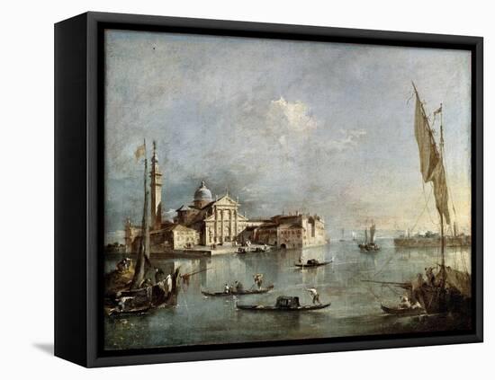 View of the San Giorgio Maggiore Island, Between 1765 and 1775-Francesco Guardi-Framed Premier Image Canvas