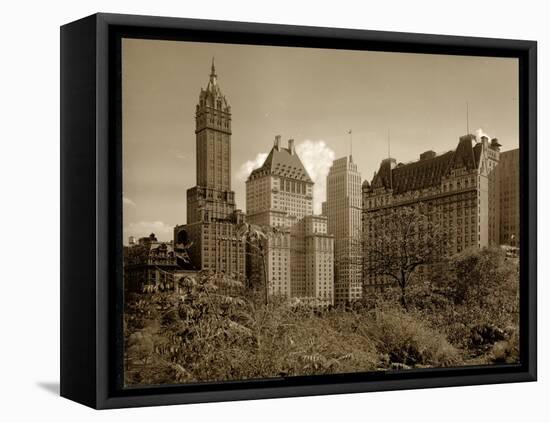 View of the Savoy Plaza Hotel, 59th Street and Fifth Avenue, New York, c.1937-Byron Company-Framed Premier Image Canvas