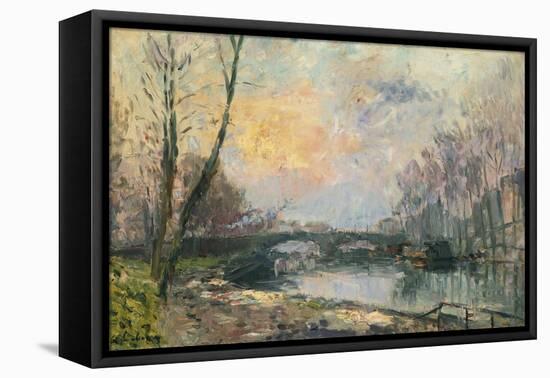 View of the Seine, Paris, Vue de La Seine, Paris-Albert-Charles Lebourg-Framed Premier Image Canvas