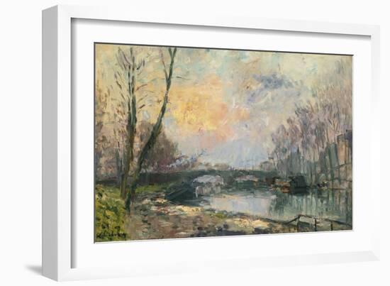 View of the Seine, Paris, Vue de La Seine, Paris-Albert-Charles Lebourg-Framed Giclee Print