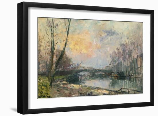 View of the Seine, Paris, Vue de La Seine, Paris-Albert-Charles Lebourg-Framed Giclee Print