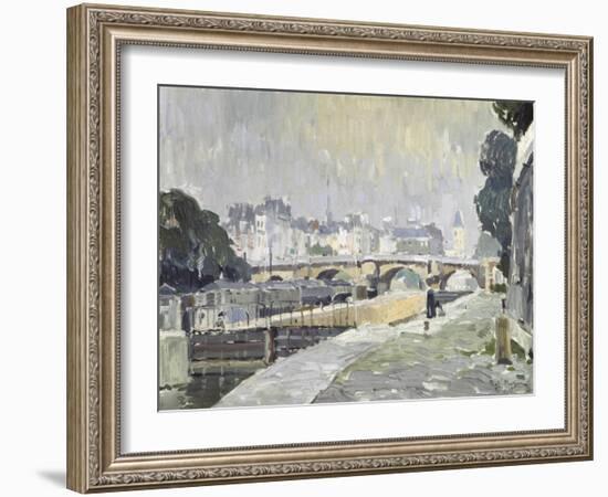 View of the Seine, Paris-Paul Mathieu-Framed Giclee Print