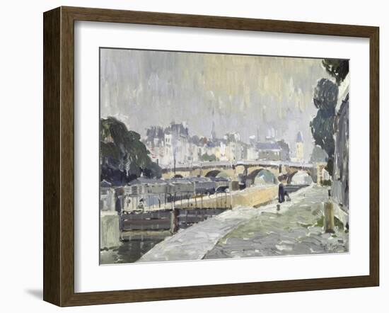 View of the Seine, Paris-Paul Mathieu-Framed Giclee Print