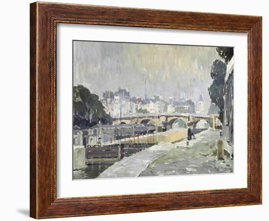 View of the Seine, Paris-Paul Mathieu-Framed Giclee Print