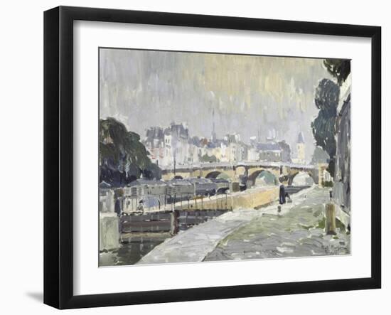 View of the Seine, Paris-Paul Mathieu-Framed Giclee Print
