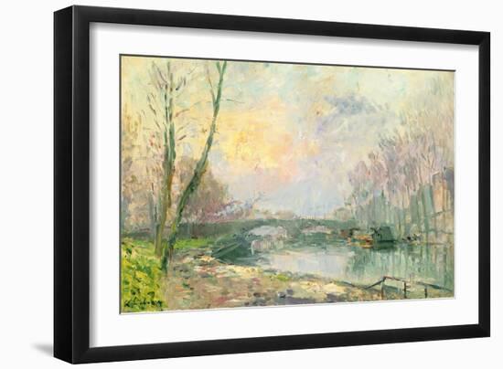 View of the Seine, Paris-Albert-Charles Lebourg-Framed Giclee Print