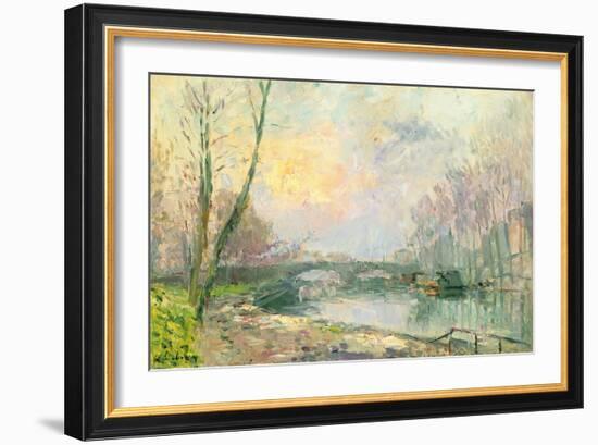 View of the Seine, Paris-Albert-Charles Lebourg-Framed Giclee Print