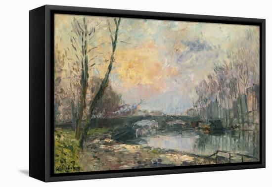 View of the Seine, Paris-Albert-Charles Lebourg-Framed Premier Image Canvas