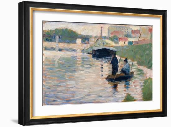 View of the Seine-Georges Seurat-Framed Giclee Print