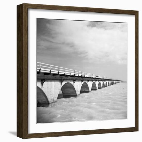 View of the Seven Mile Bridge from the Camping Areas-Michael J. Ackerman-Framed Photographic Print