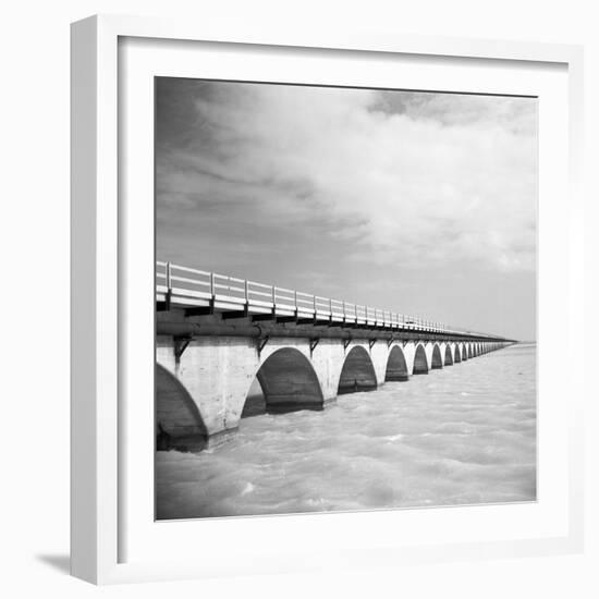 View of the Seven Mile Bridge from the Camping Areas-Michael J. Ackerman-Framed Photographic Print