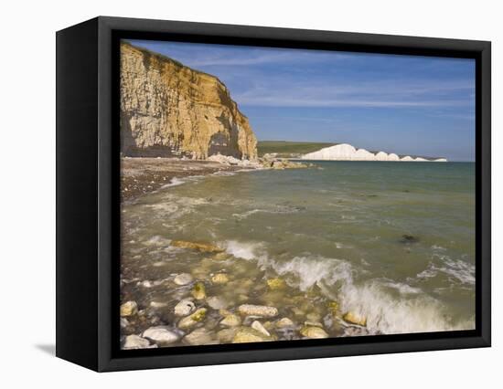 View of the Seven Sisters, Hope Gap Beach, Seaford Head, East Sussex, England-Neale Clarke-Framed Premier Image Canvas