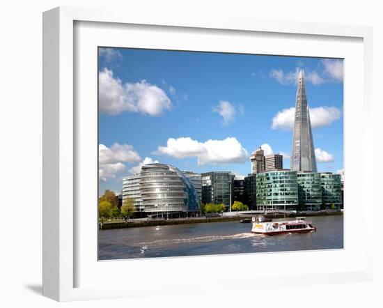 View of the Shard, City Hall and More London Along the River Thames, London, England, UK-Adina Tovy-Framed Photographic Print