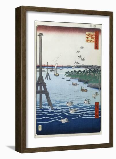 View of the Shiba Coast (One Hundred Famous Views of Ed), 1856-1858-Utagawa Hiroshige-Framed Giclee Print