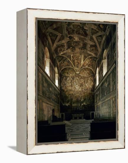 View of the Sistine Chapel Showing the Last Judgement and Part of the Ceiling (Before Restoration)-Michelangelo Buonarroti-Framed Premier Image Canvas