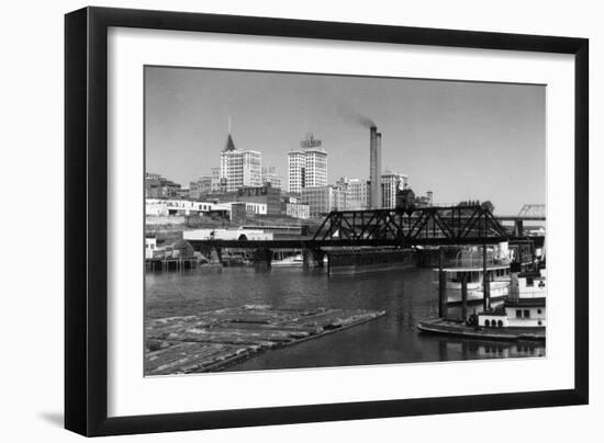 View of the Skyline - Tacoma, WA-Lantern Press-Framed Art Print