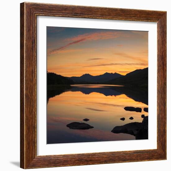 View of the Snowdon Horseshoe at Sunset from Llynau Mymbyr, Capel Curig, Wales, UK, Europe-Ian Egner-Framed Photographic Print