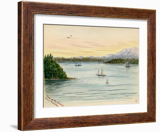 View of the Sound From Seattle-Alfred Downing-Framed Giclee Print