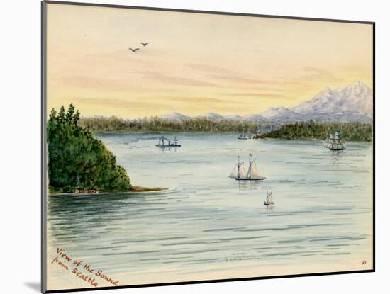 View of the Sound From Seattle-Alfred Downing-Mounted Giclee Print