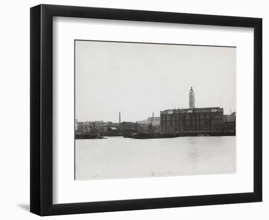 View of the South Bank Between Blackfriars and Waterloo Showing the Oxo Tower, London, 1935-null-Framed Photographic Print