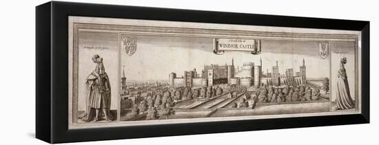 View of the South Side of Windsor Castle, Berkshire, C1660-Wenceslaus Hollar-Framed Premier Image Canvas