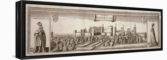 View of the South Side of Windsor Castle, Berkshire, C1660-Wenceslaus Hollar-Framed Premier Image Canvas