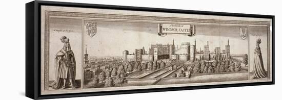 View of the South Side of Windsor Castle, Berkshire, C1660-Wenceslaus Hollar-Framed Premier Image Canvas