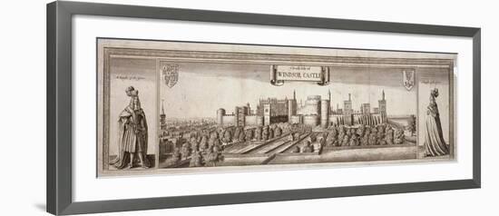 View of the South Side of Windsor Castle, Berkshire, C1660-Wenceslaus Hollar-Framed Giclee Print