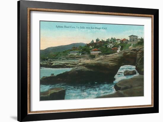 View of the Sphinx Head Cave - La Jolla, CA-Lantern Press-Framed Art Print