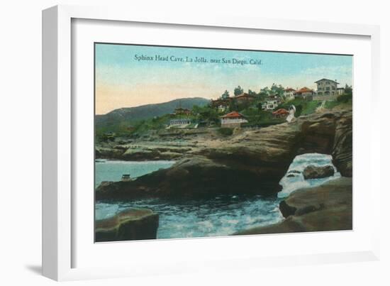 View of the Sphinx Head Cave - La Jolla, CA-Lantern Press-Framed Art Print