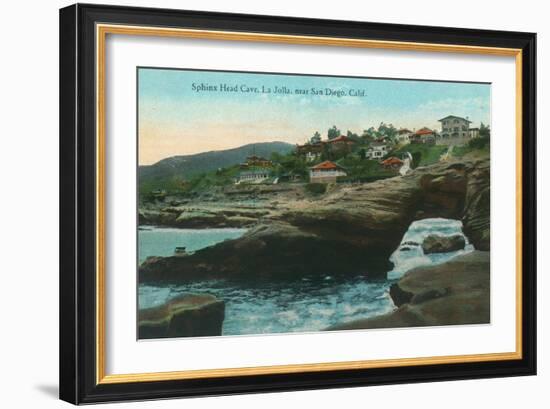 View of the Sphinx Head Cave - La Jolla, CA-Lantern Press-Framed Premium Giclee Print