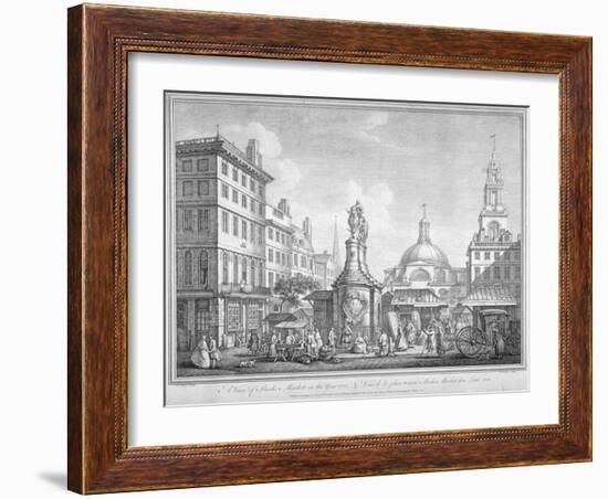 View of the Stocks Market in Poutry, City of London, in the Year 1738-Henry Fletcher-Framed Giclee Print