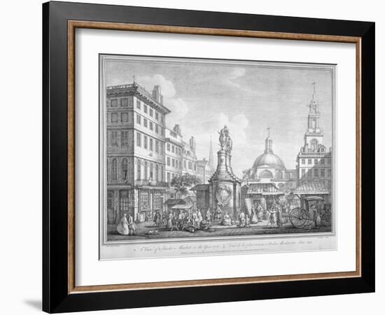 View of the Stocks Market in Poutry, City of London, in the Year 1738-Henry Fletcher-Framed Giclee Print