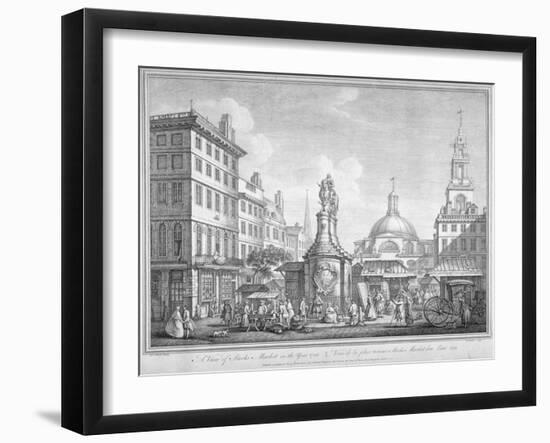 View of the Stocks Market in Poutry, City of London, in the Year 1738-Henry Fletcher-Framed Giclee Print