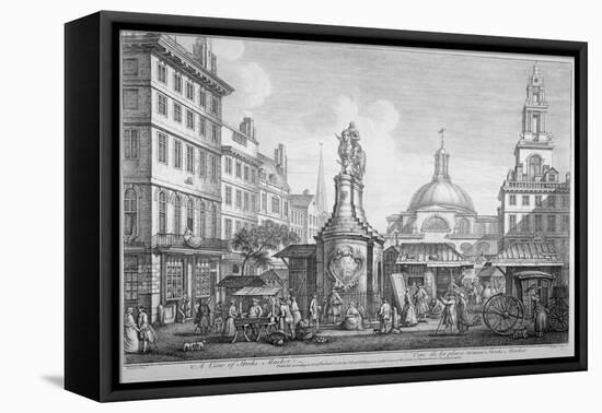 View of the Stocks Market, Poultry, City of London, 1753-Henry Fletcher-Framed Premier Image Canvas