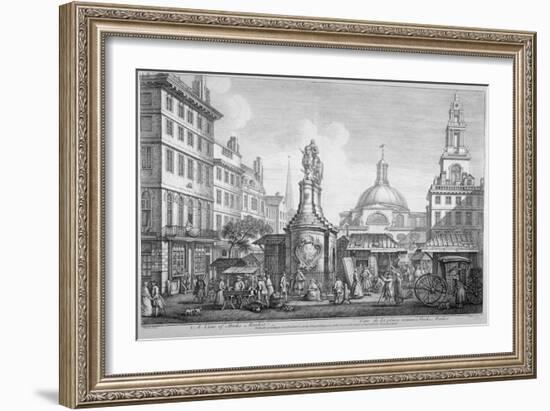 View of the Stocks Market, Poultry, City of London, 1753-Henry Fletcher-Framed Giclee Print