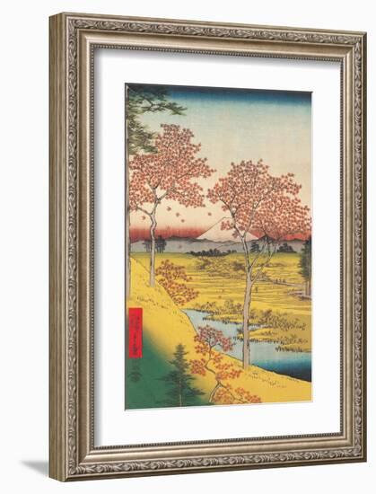 View of the Sunset at Megro, Edo-Utagawa Hiroshige-Framed Art Print