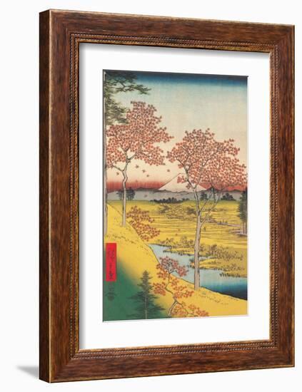 View of the Sunset at Megro, Edo-Utagawa Hiroshige-Framed Art Print