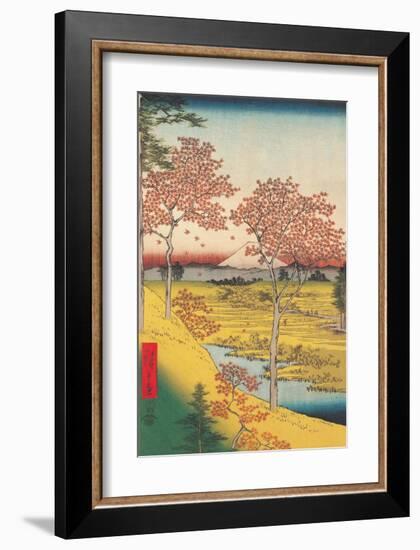 View of the Sunset at Megro, Edo-Utagawa Hiroshige-Framed Art Print