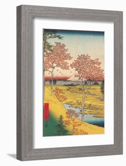 View of the Sunset at Megro, Edo-Utagawa Hiroshige-Framed Art Print