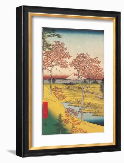 View of the Sunset at Megro, Edo-Utagawa Hiroshige-Framed Art Print