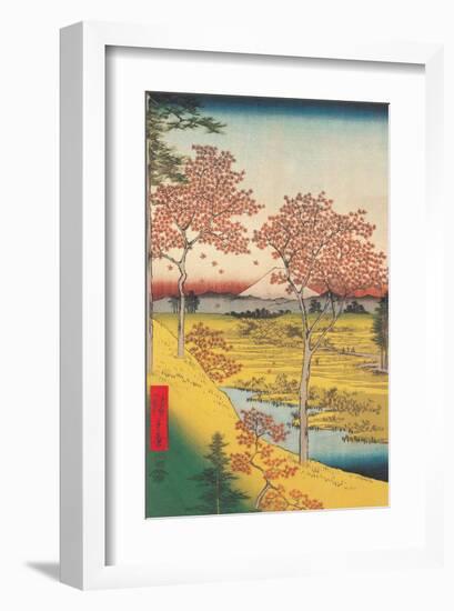 View of the Sunset at Megro, Edo-Utagawa Hiroshige-Framed Art Print