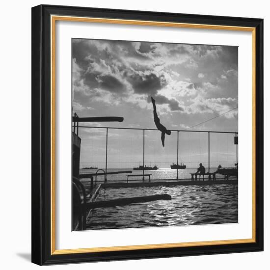 View of the Swimming Pool at the Army and Navy Club in Manila-Carl Mydans-Framed Photographic Print