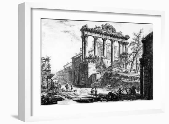 View of the Temple of Concord, from the 'Views of Rome' Series, C.1760-Giovanni Battista Piranesi-Framed Giclee Print